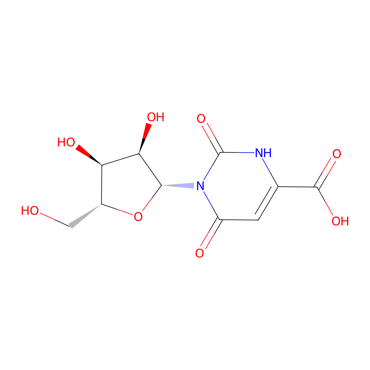 Isoorotidine molecular structure, CAS 489-36-1