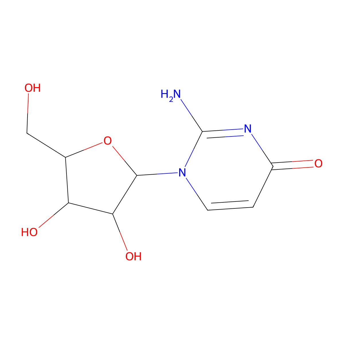 Isocytidine molecular structure, CAS 489-59-8