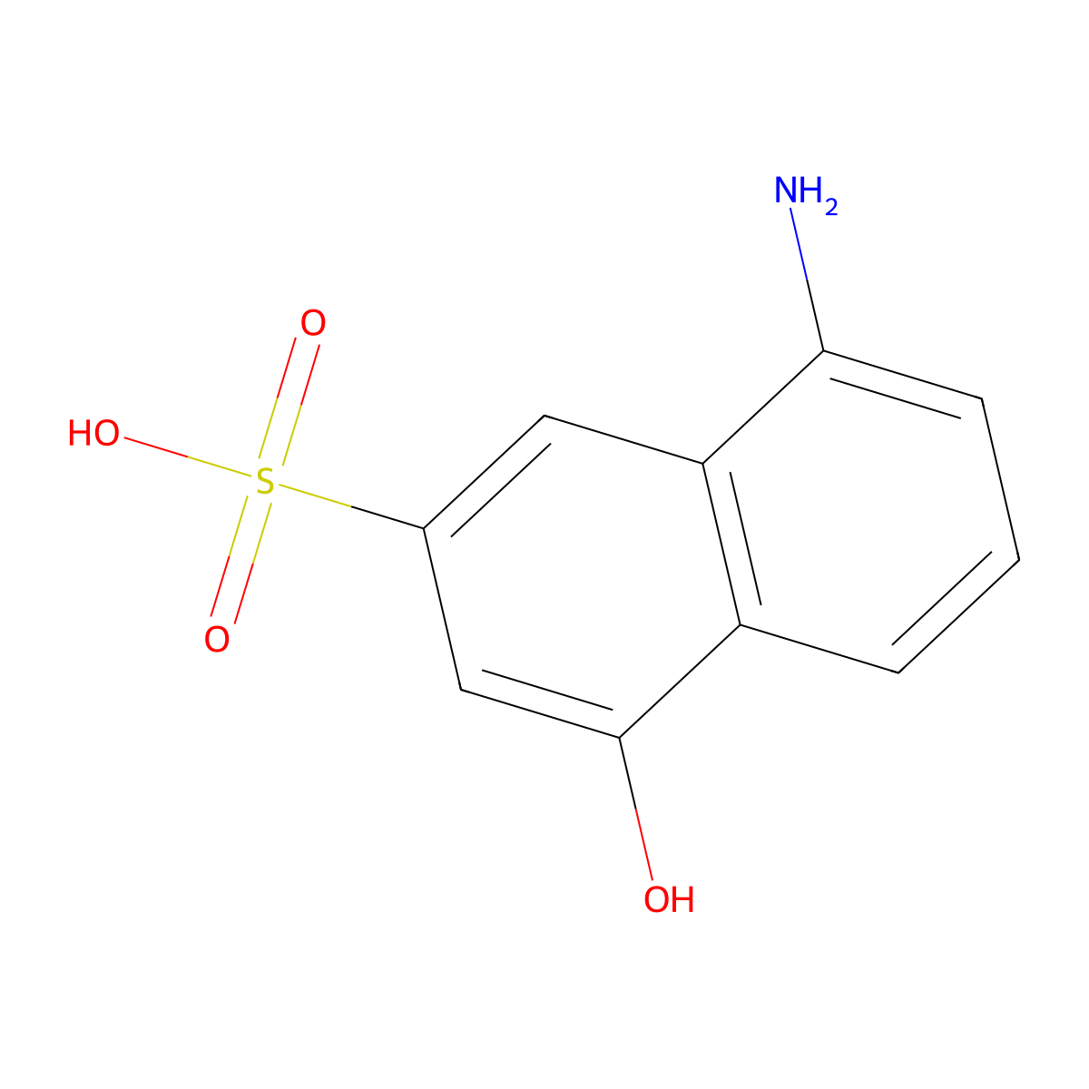 8-Amino-4-hydroxynaphthalene-2-sulphonic acid molecular structure, CAS 489-78-1