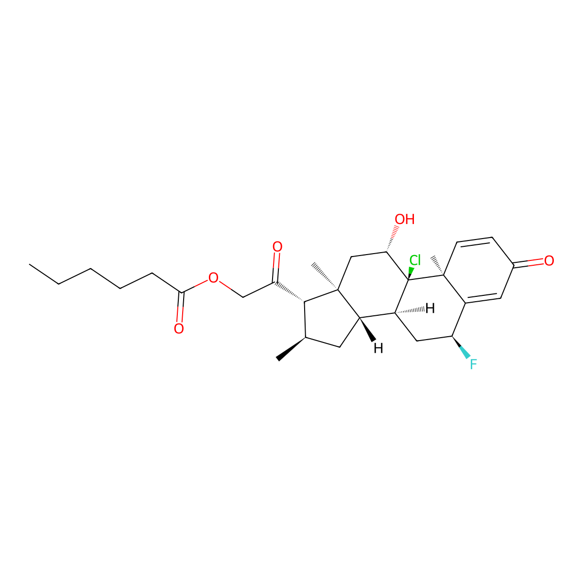 Clocortolone Caproate molecular structure, CAS 4891-71-8