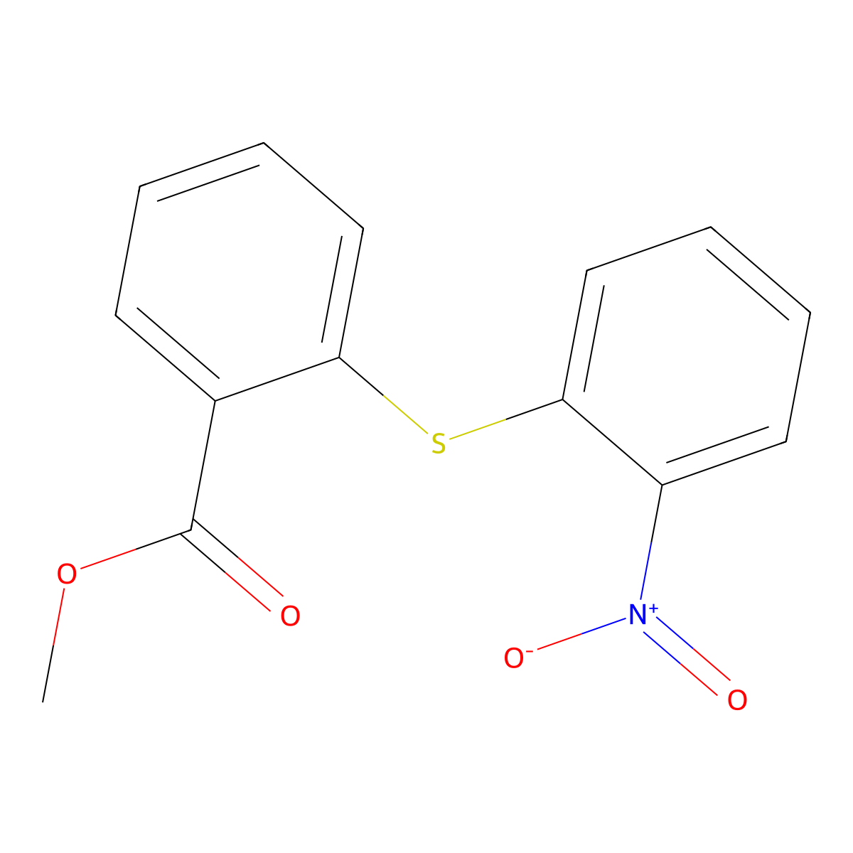 Methyl 2-(2-nitrophenylthio)benzoate molecular structure, CAS 4892-03-9