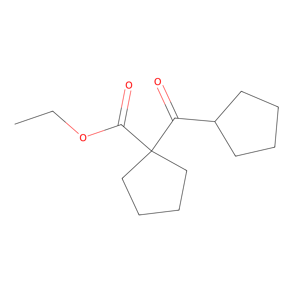 Ethyl 1-cyclopentanecarbonylcyclopentane-1-carboxylate molecular structure, CAS 4893-03-2