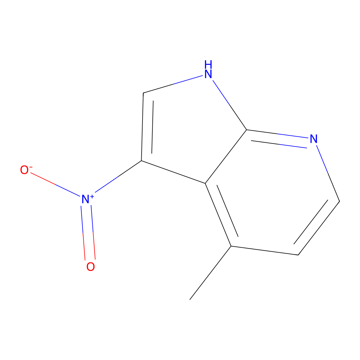 4-methyl-3-nitro-1H-pyrrolo[2,3-b]pyridine molecular structure, CAS 4893-92-9
