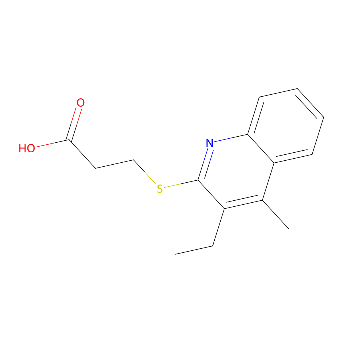 3-(3-Ethyl-4-methylquinolin-2-yl)sulfanylpropanoic acid molecular structure, CAS 489396-57-8