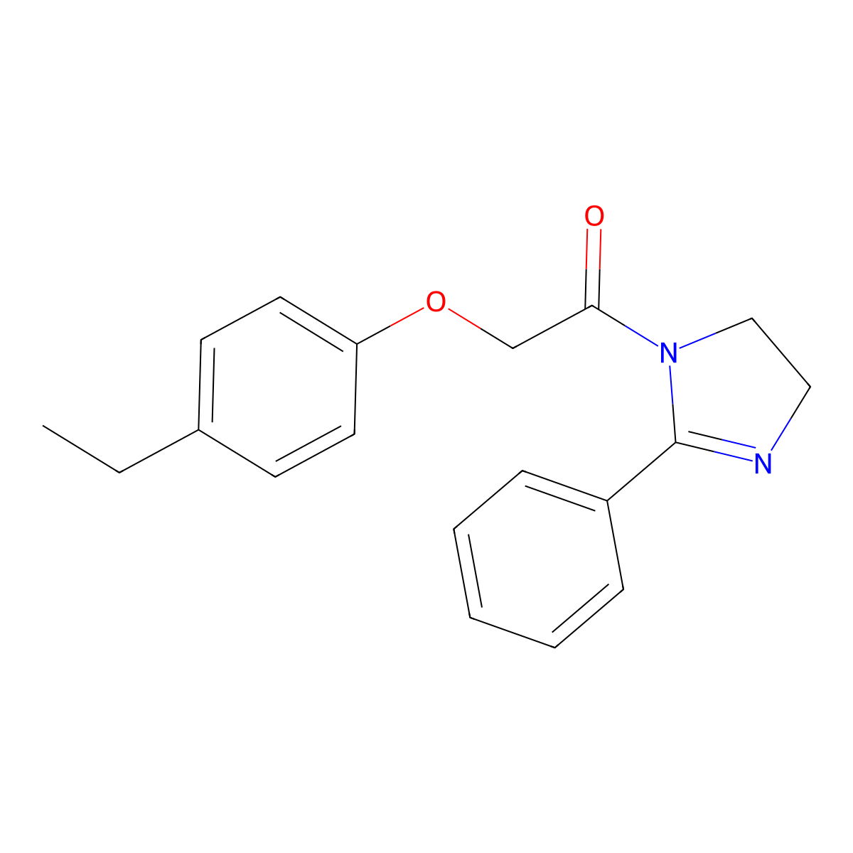 1-[(4-ethylphenoxy)acetyl]-2-phenyl-4,5-dihydro-1H-imidazole molecular structure, CAS 489397-47-9