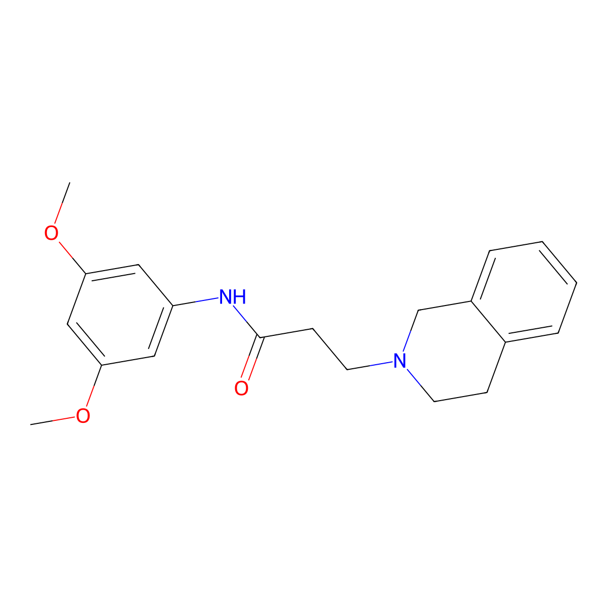 3-(3,4-dihydro-1H-isoquinolin-2-yl)-N-(3,5-dimethoxyphenyl)propanamide molecular structure, CAS 489397-77-5