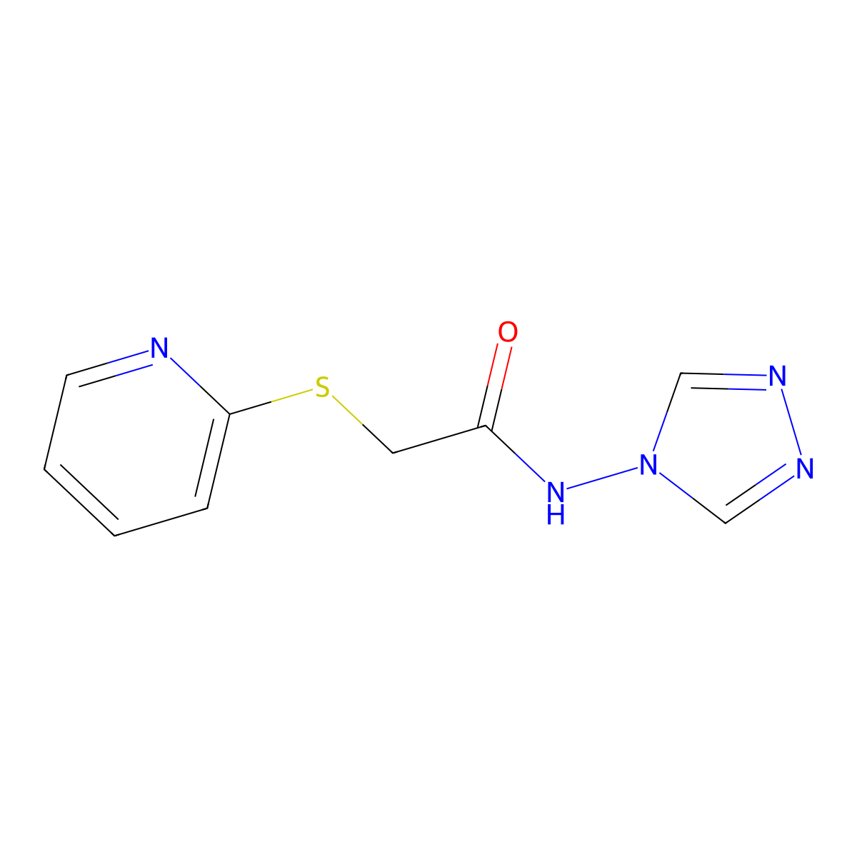 2-(pyridin-2-ylsulfanyl)-N-(4H-1,2,4-triazol-4-yl)acetamide molecular structure, CAS 489398-78-9