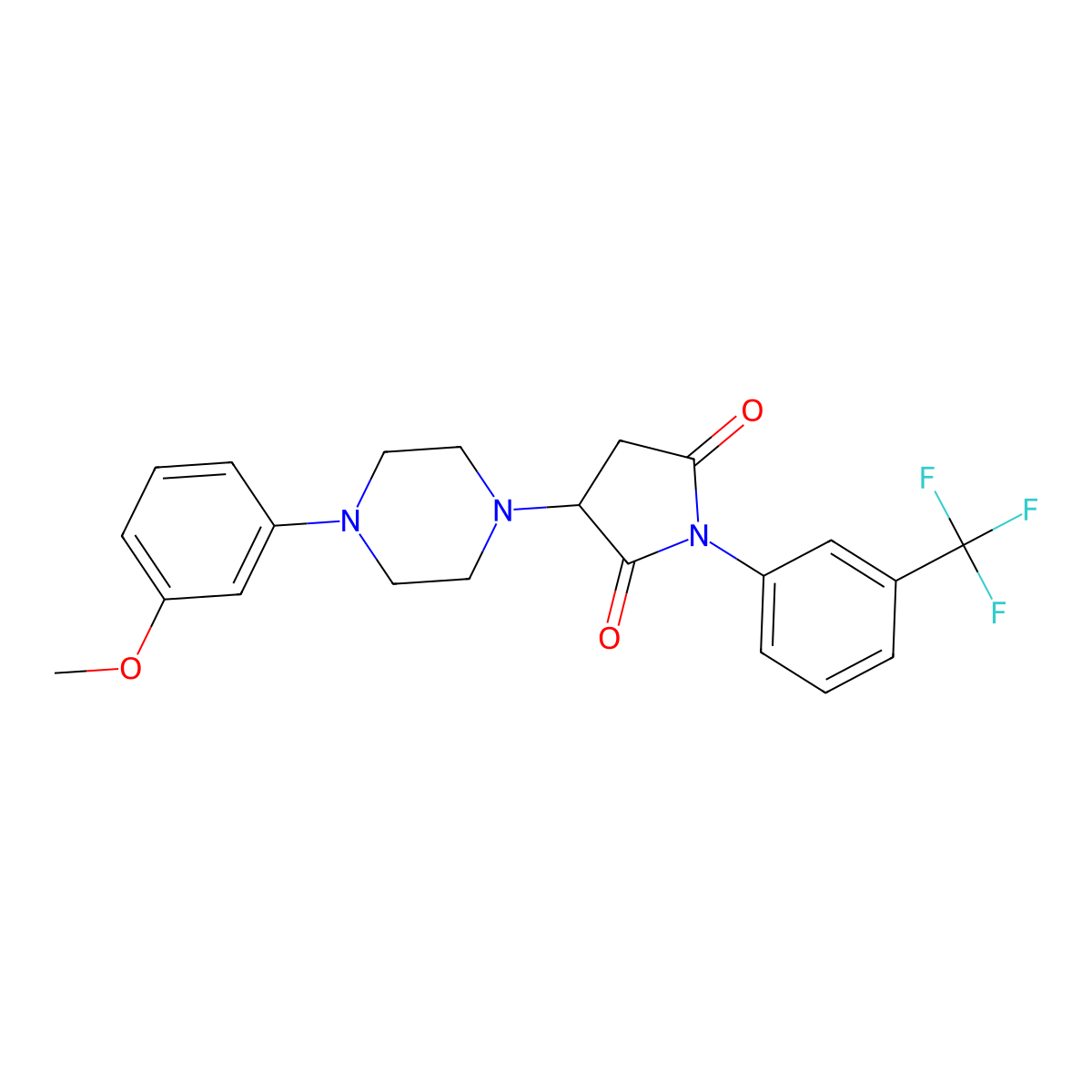 3-[4-(3-Methoxyphenyl)piperazin-1-yl]-1-[3-(trifluoromethyl)phenyl]pyrrolidine-2,5-dione molecular structure, CAS 489399-19-1