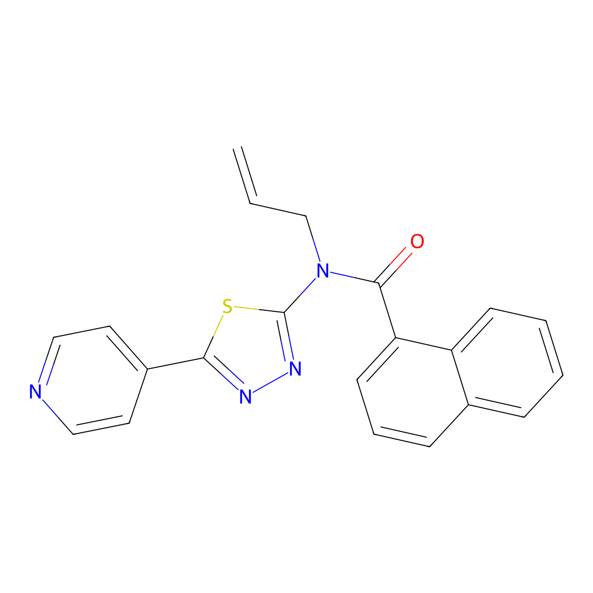 N-(prop-2-en-1-yl)-N-[5-(pyridin-4-yl)-1,3,4-thiadiazol-2-yl]naphthalene-1-carboxamide molecular structure, CAS 489399-73-7
