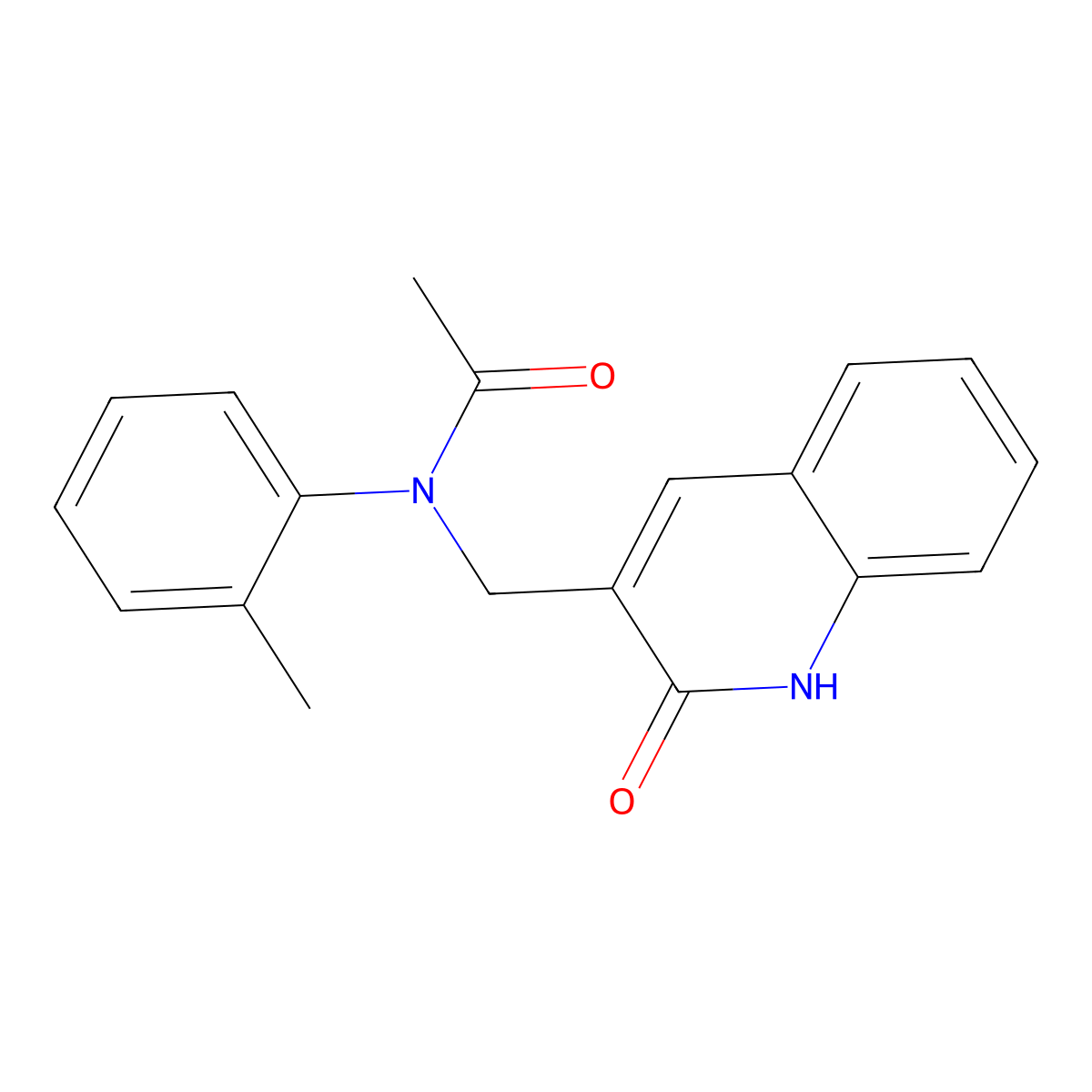 N-(2-methylphenyl)-N-[(2-oxo-1H-quinolin-3-yl)methyl]acetamide molecular structure, CAS 489399-76-0