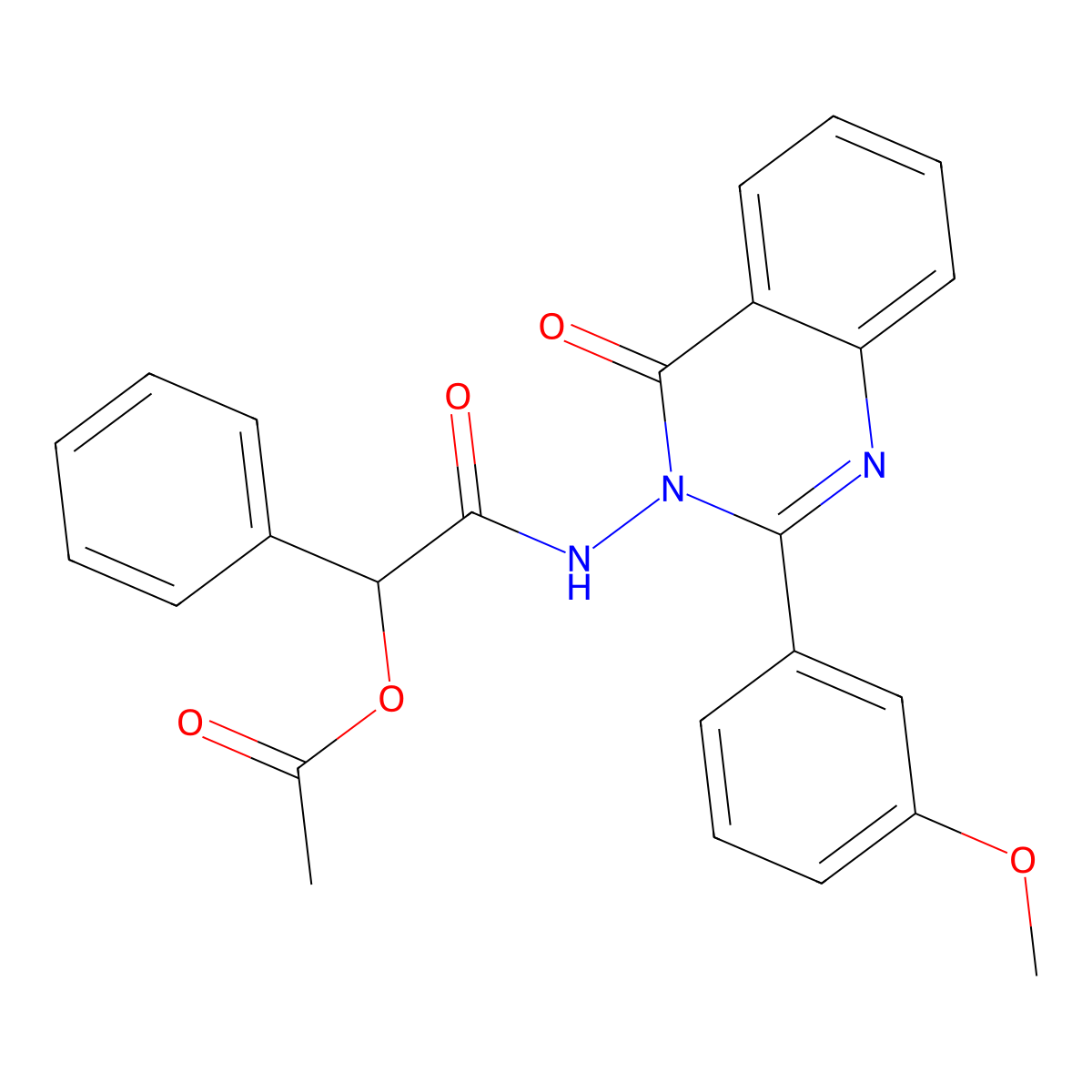 2-[(2-(3-methoxyphenyl)-4-oxoquinazolin-3(4H)-yl)amino]-2-oxo-1-phenylethyl acetate molecular structure, CAS 489399-87-3
