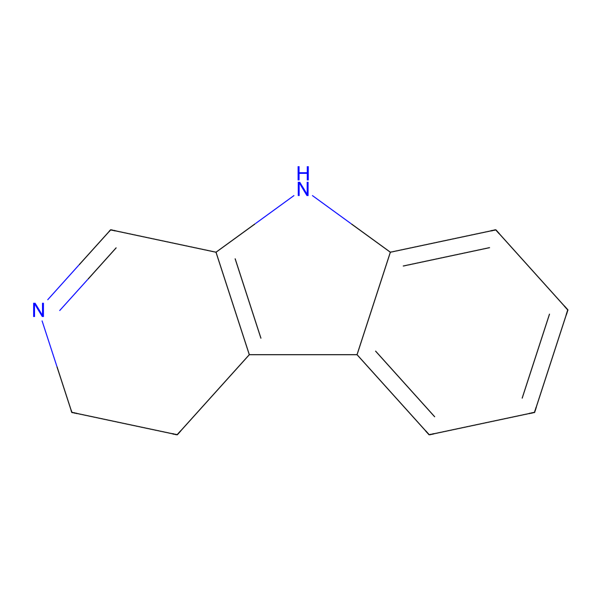 3H-Pyrido(3,4-b)indole, 4,9-dihydro- molecular structure, CAS 4894-26-2