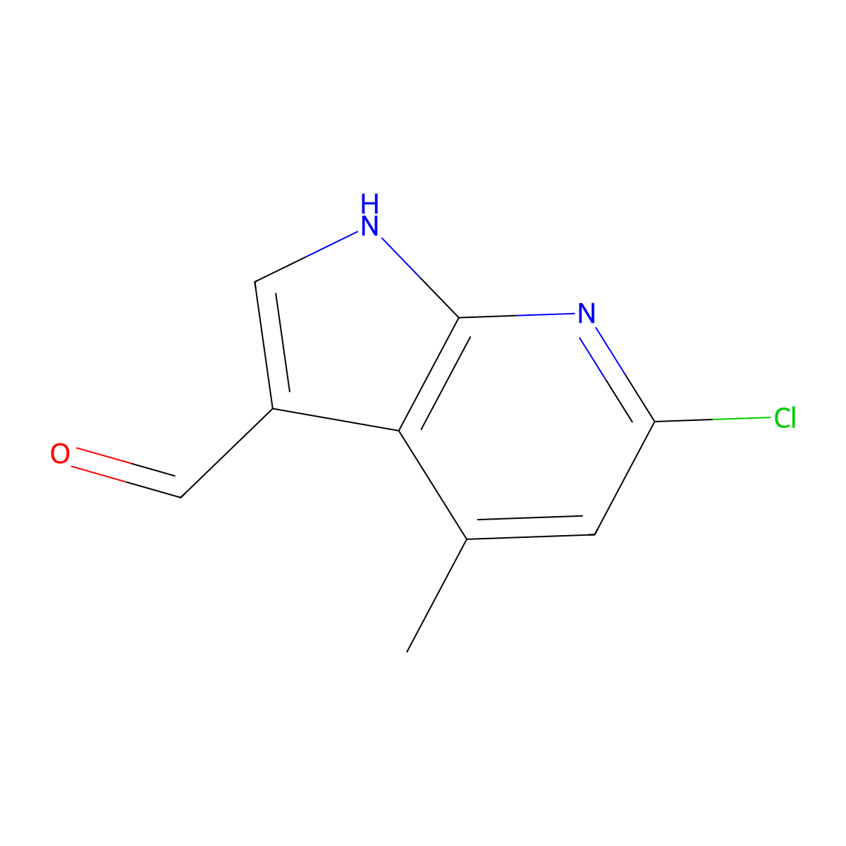 6-Chloro-4-methyl-1H-pyrrolo[2,3-b]pyridine-3-carbaldehyde molecular structure, CAS 4894-32-0