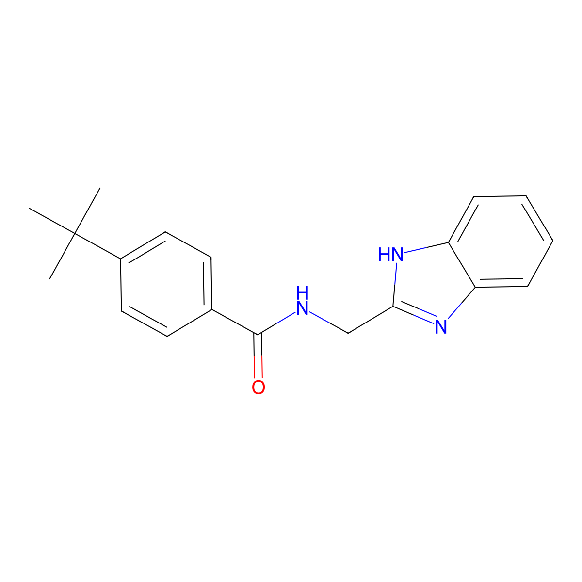 N-(1H-benzimidazol-2-ylmethyl)-4-tert-butylbenzamide molecular structure, CAS 489400-19-3