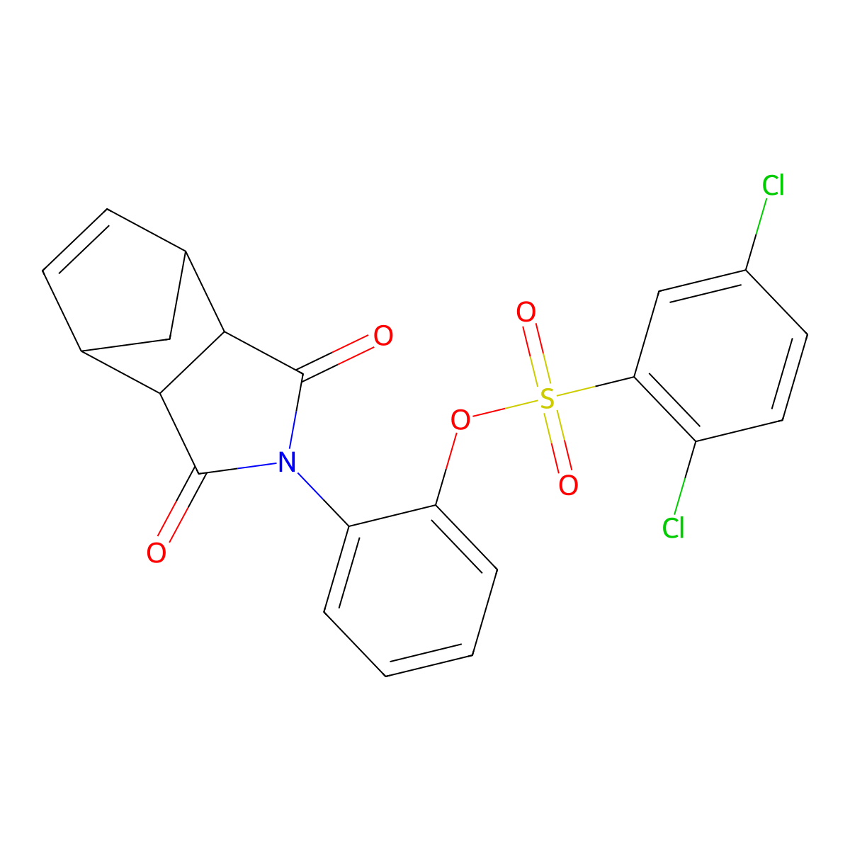 2-(1,3-dioxo-1,3,3a,4,7,7a-hexahydro-2H-4,7-methanoisoindol-2-yl)phenyl 2,5-dichlorobenzenesulfonate molecular structure, CAS 489400-72-8