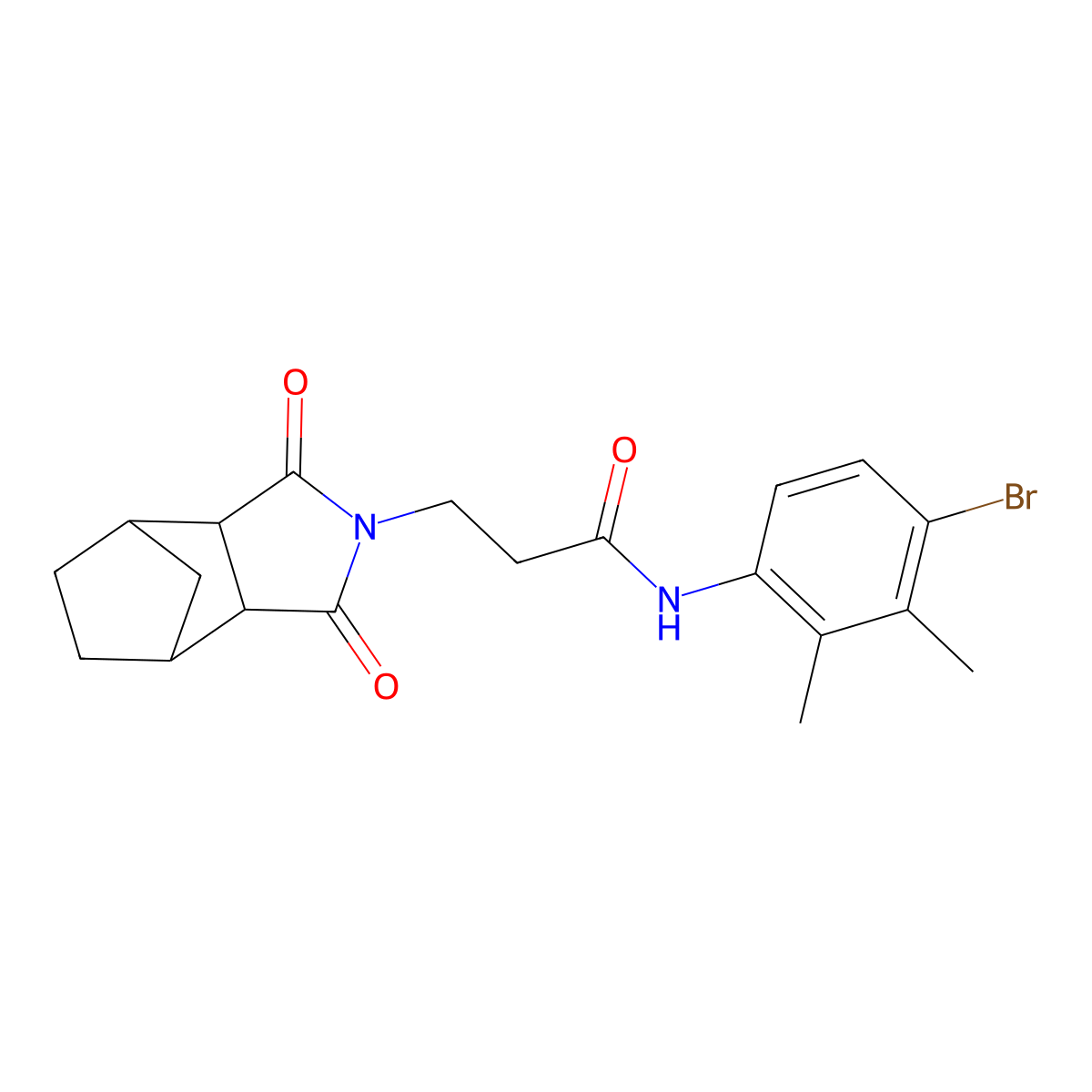N-(4-bromo-2,3-dimethylphenyl)-3-(1,3-dioxooctahydro-2H-4,7-methanoisoindol-2-yl)propanamide molecular structure, CAS 489401-77-6