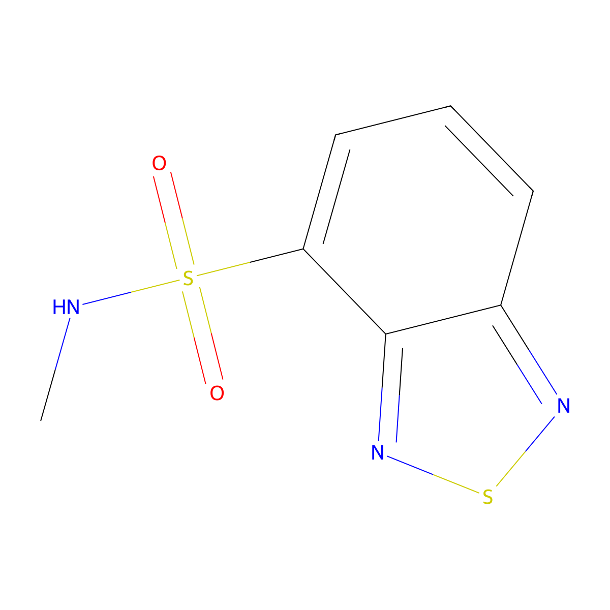 N-methyl-2,1,3-benzothiadiazole-4-sulfonamide molecular structure, CAS 489401-93-6