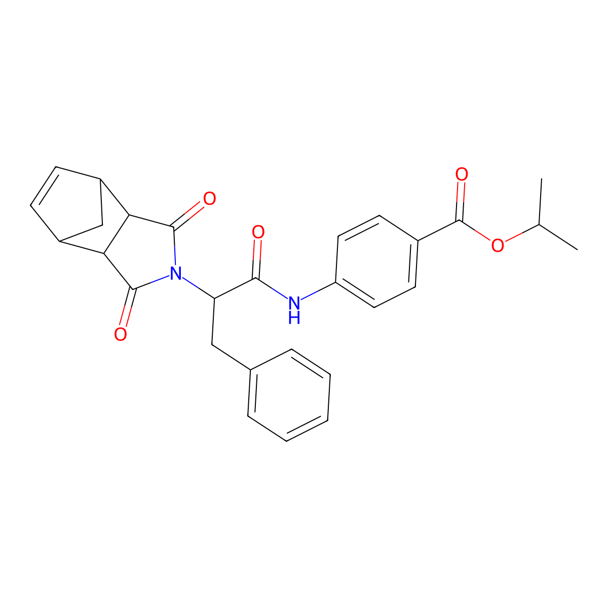 propan-2-yl 4-{[2-(1,3-dioxo-1,3,3a,4,7,7a-hexahydro-2H-4,7-methanoisoindol-2-yl)-3-phenylpropanoyl]amino}benzoate molecular structure, CAS 489401-96-9