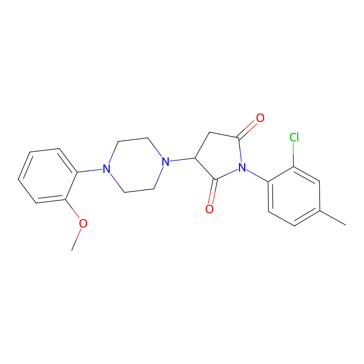 1-(2-Chloro-4-methylphenyl)-3-[4-(2-methoxyphenyl)piperazin-1-yl]pyrrolidine-2,5-dione molecular structure, CAS 489402-95-1