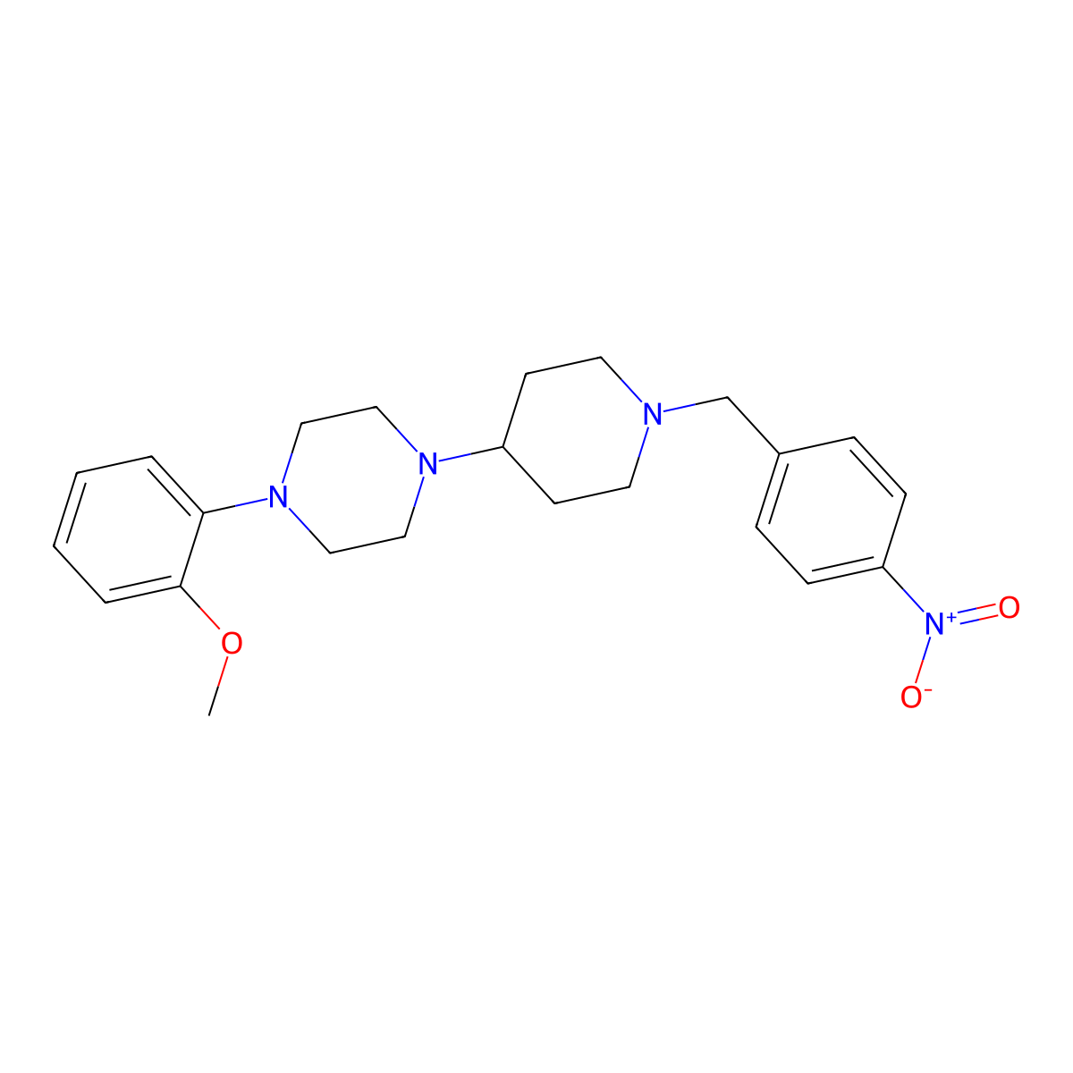 1-(2-Methoxyphenyl)-4-[1-[(4-nitrophenyl)methyl]piperidin-4-yl]piperazine molecular structure, CAS 489403-56-7