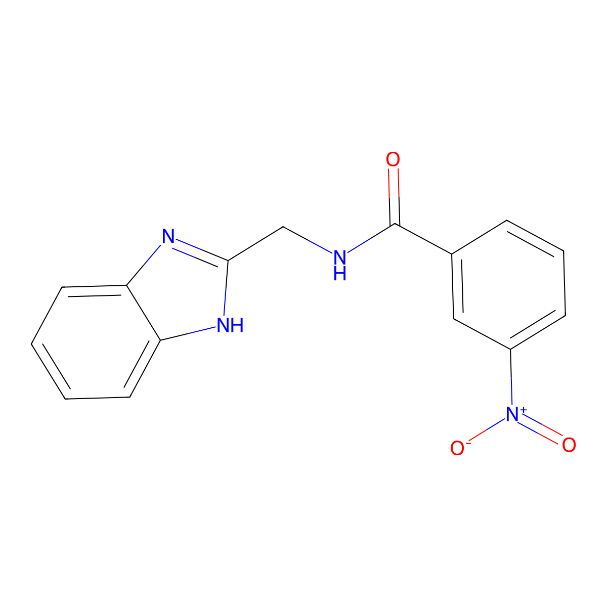 N-(1H-benzimidazol-2-ylmethyl)-3-nitrobenzamide molecular structure, CAS 489403-95-4
