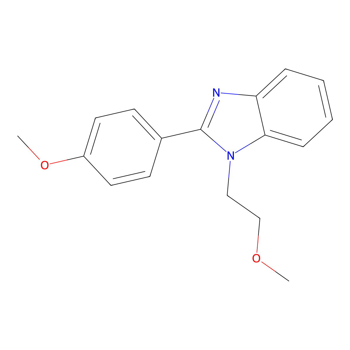 1-(2-methoxyethyl)-2-(4-methoxyphenyl)-1H-benzo[d]imidazole molecular structure, CAS 489404-05-9