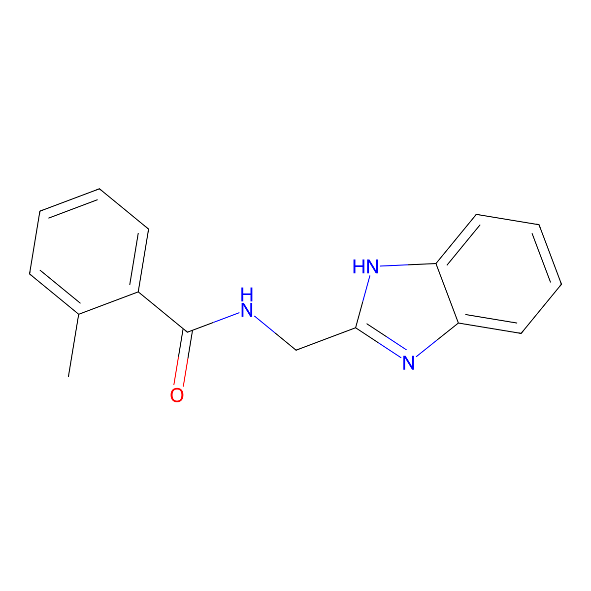 N-(1H-benzimidazol-2-ylmethyl)-2-methylbenzamide molecular structure, CAS 489404-12-8