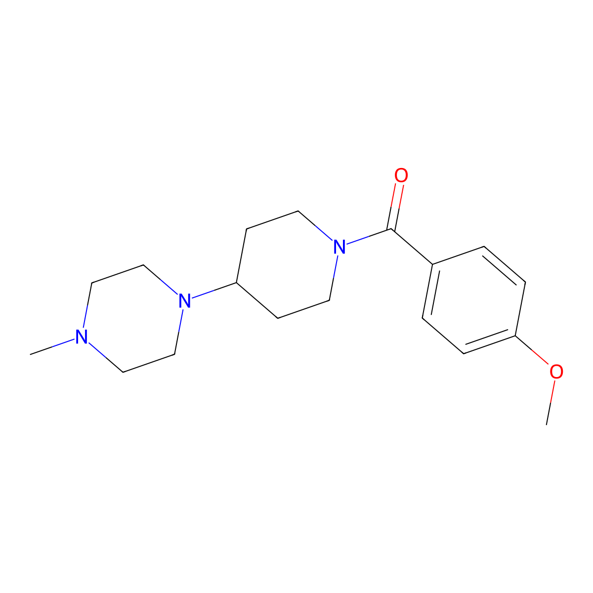(4-Methoxyphenyl)[4-(4-methylpiperazin-1-yl)piperidin-1-yl]methanone molecular structure, CAS 489405-98-3