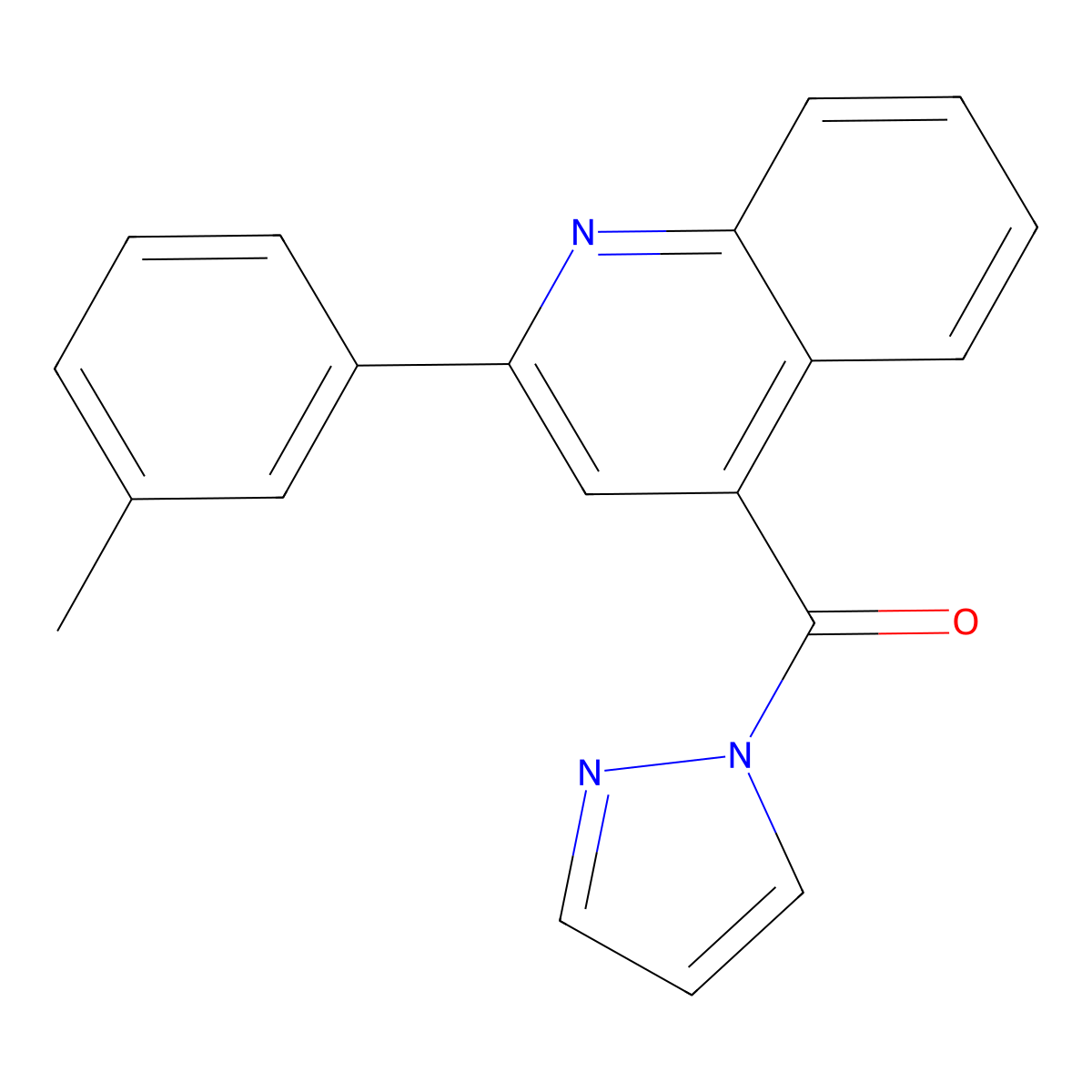 [2-(3-Methylphenyl)quinolin-4-yl]-pyrazol-1-ylmethanone molecular structure, CAS 489406-32-8