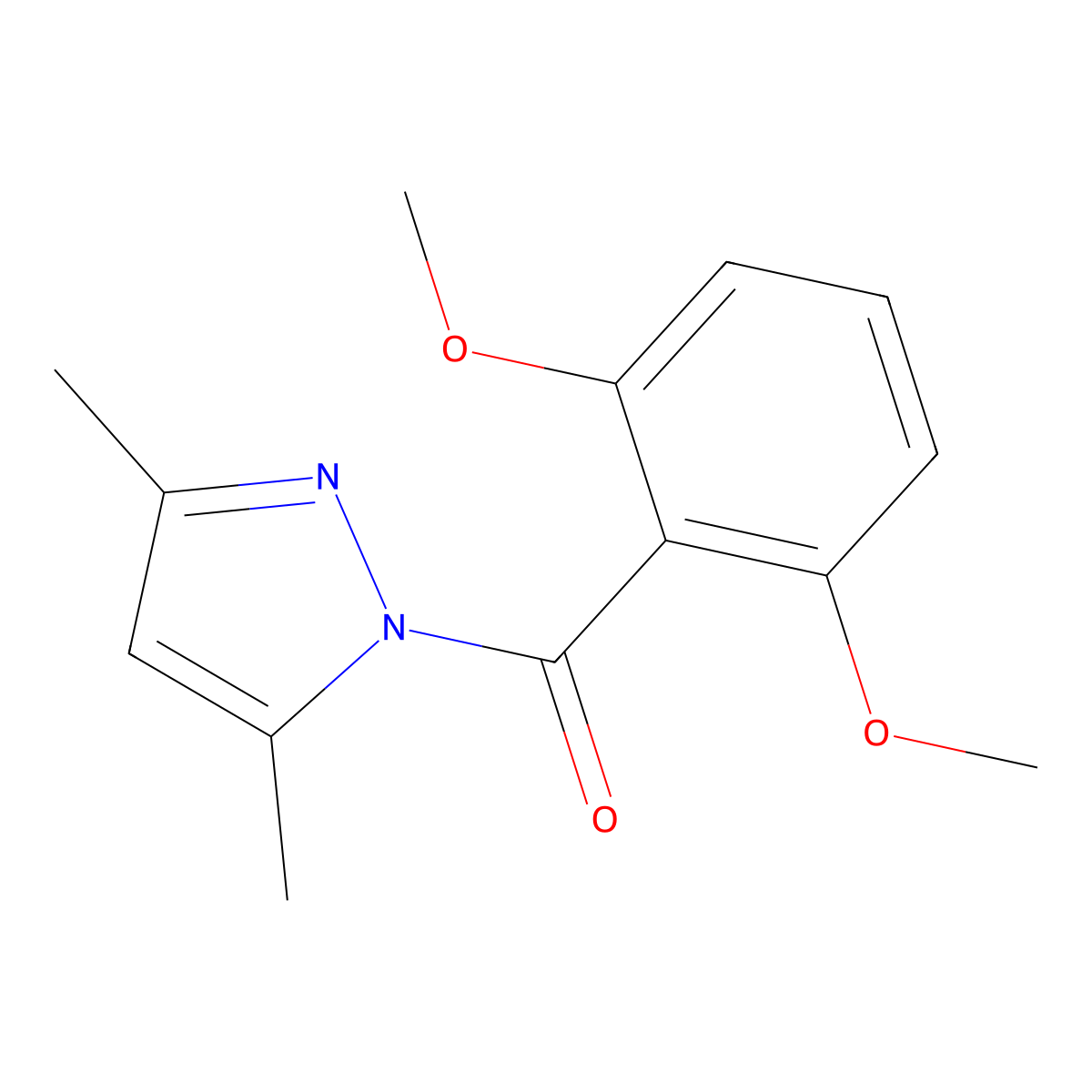 1-(2,6-dimethoxybenzoyl)-3,5-dimethyl-1H-pyrazole molecular structure, CAS 489406-81-7