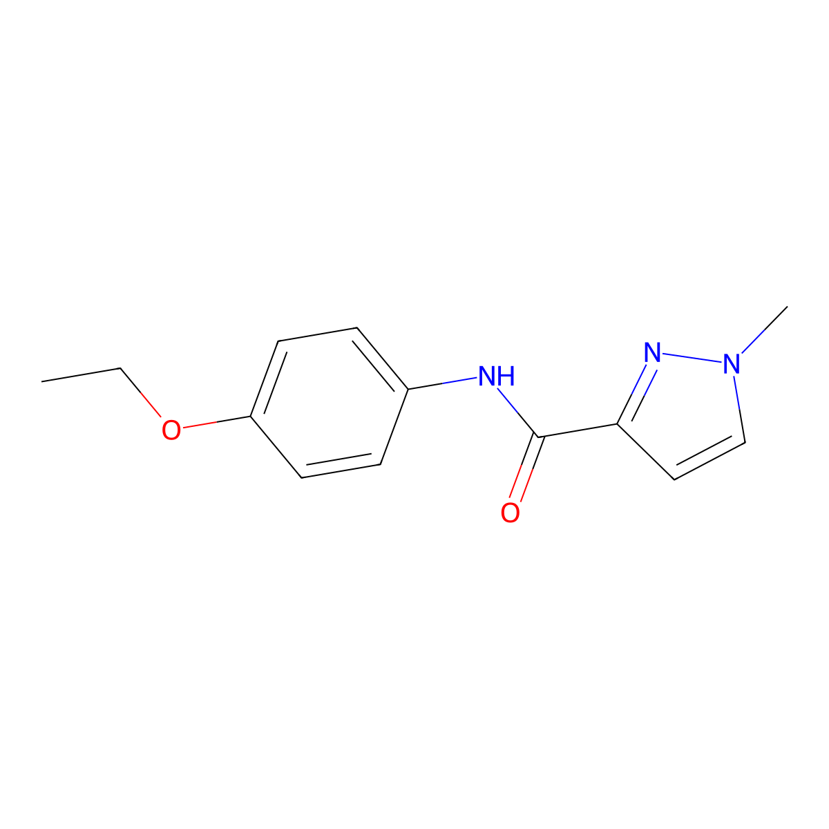 N-(4-ethoxyphenyl)-1-methylpyrazole-3-carboxamide molecular structure, CAS 489406-88-4