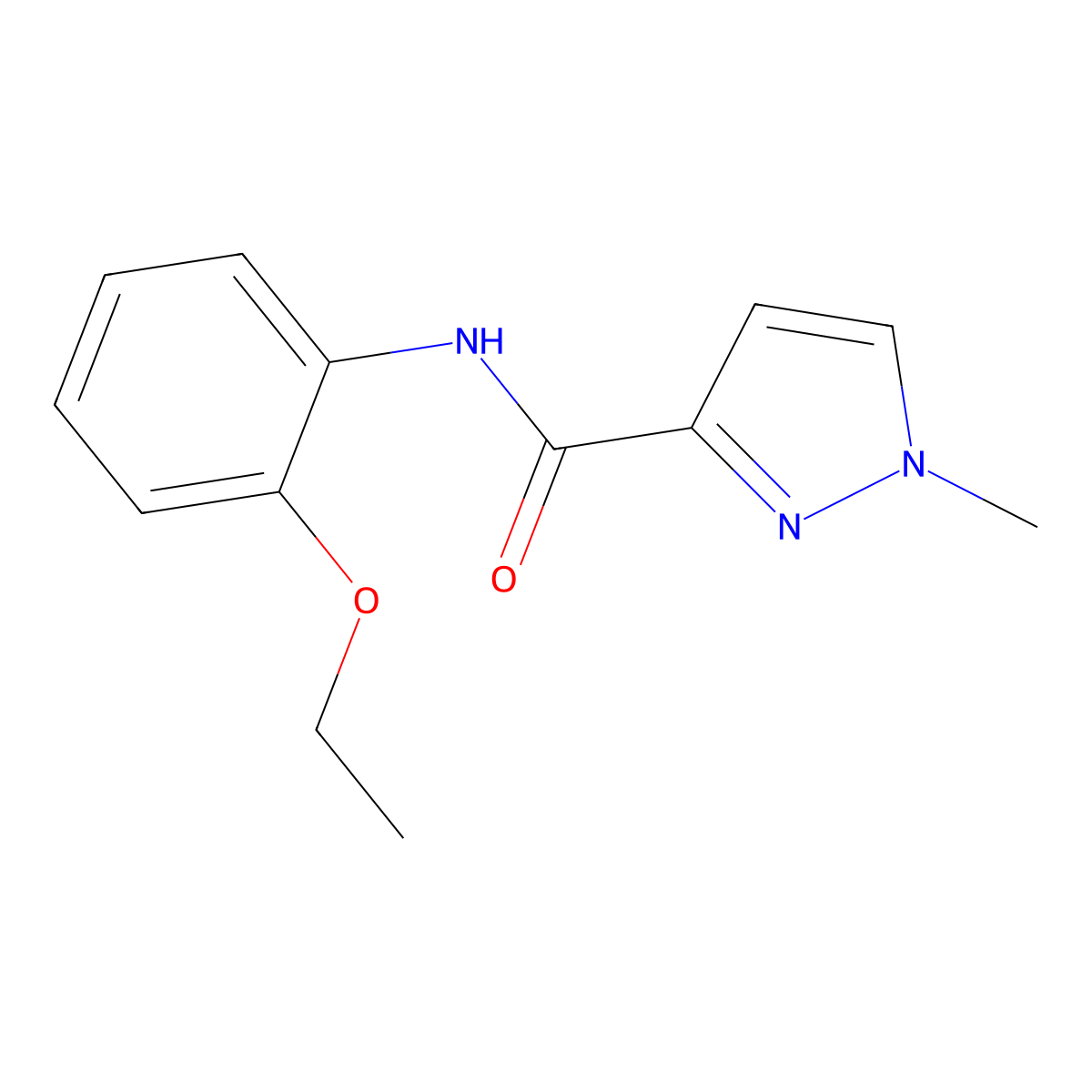 N-(2-ethoxyphenyl)-1-methyl-1H-pyrazole-3-carboxamide molecular structure, CAS 489407-04-7