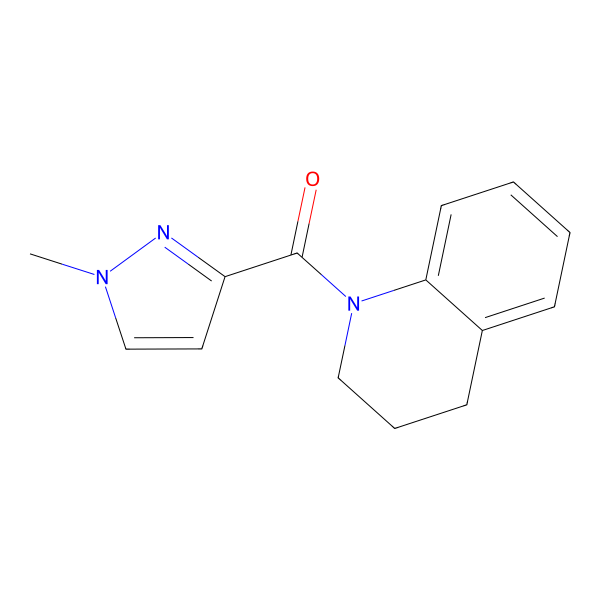 (3,4-dihydroquinolin-1(2H)-yl)(1-methyl-1H-pyrazol-3-yl)methanone molecular structure, CAS 489407-05-8
