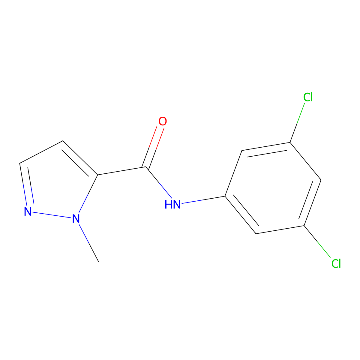 N-(3,5-dichlorophenyl)-1-methyl-1H-pyrazole-5-carboxamide molecular structure, CAS 489407-15-0