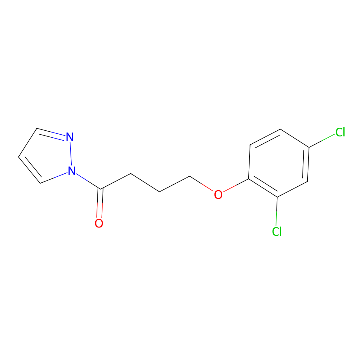 4-(2,4-Dichlorophenoxy)-1-pyrazol-1-ylbutan-1-one molecular structure, CAS 489407-42-3