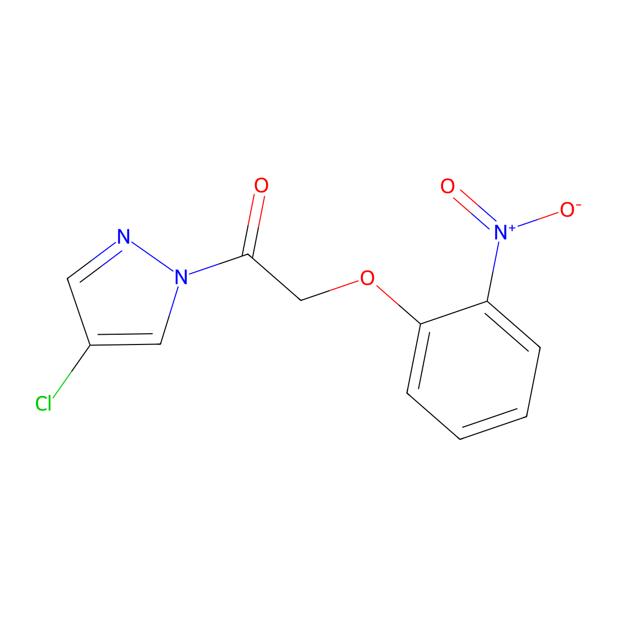 1-(4-Chloropyrazol-1-yl)-2-(2-nitrophenoxy)ethanone molecular structure, CAS 489408-08-4