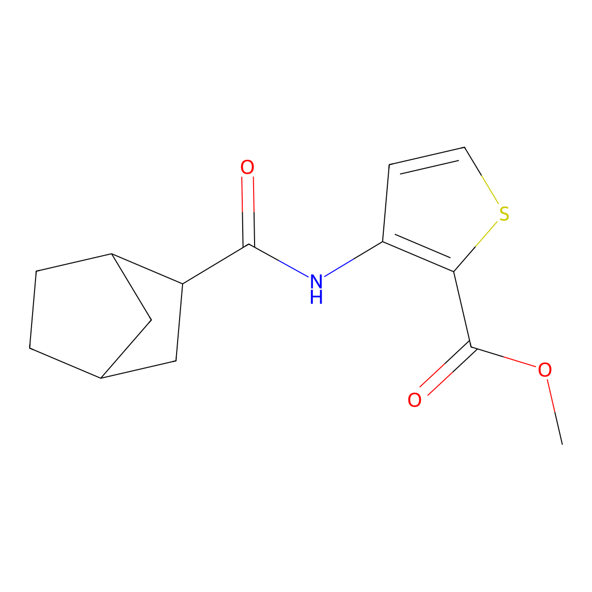 Methyl 3-[(bicyclo[2.2.1]hept-2-ylcarbonyl)amino]-2-thiophenecarboxylate molecular structure, CAS 489408-73-3