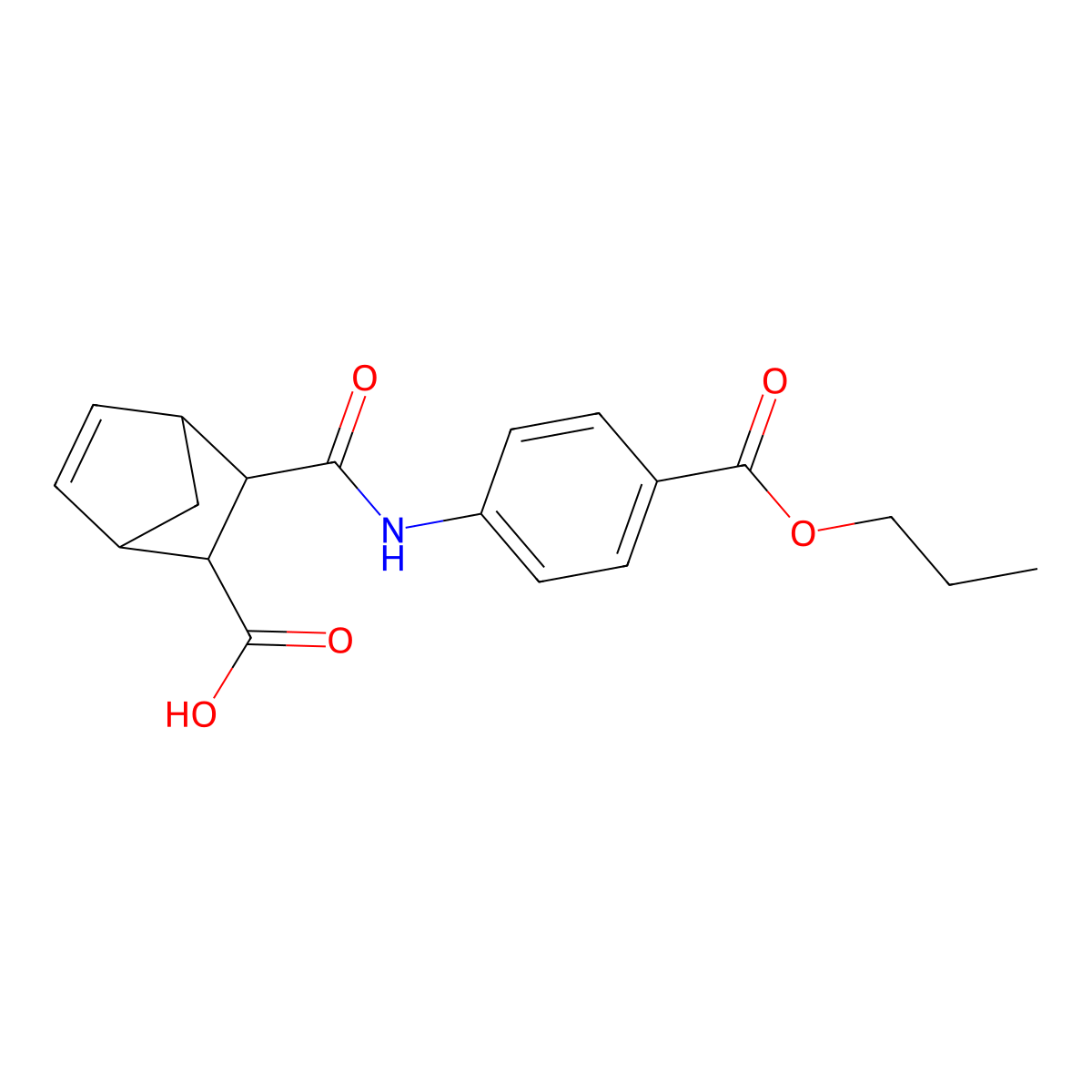 3-{[4-(Propoxycarbonyl)phenyl]carbamoyl}bicyclo[2.2.1]hept-5-ene-2-carboxylic acid molecular structure, CAS 489409-61-2