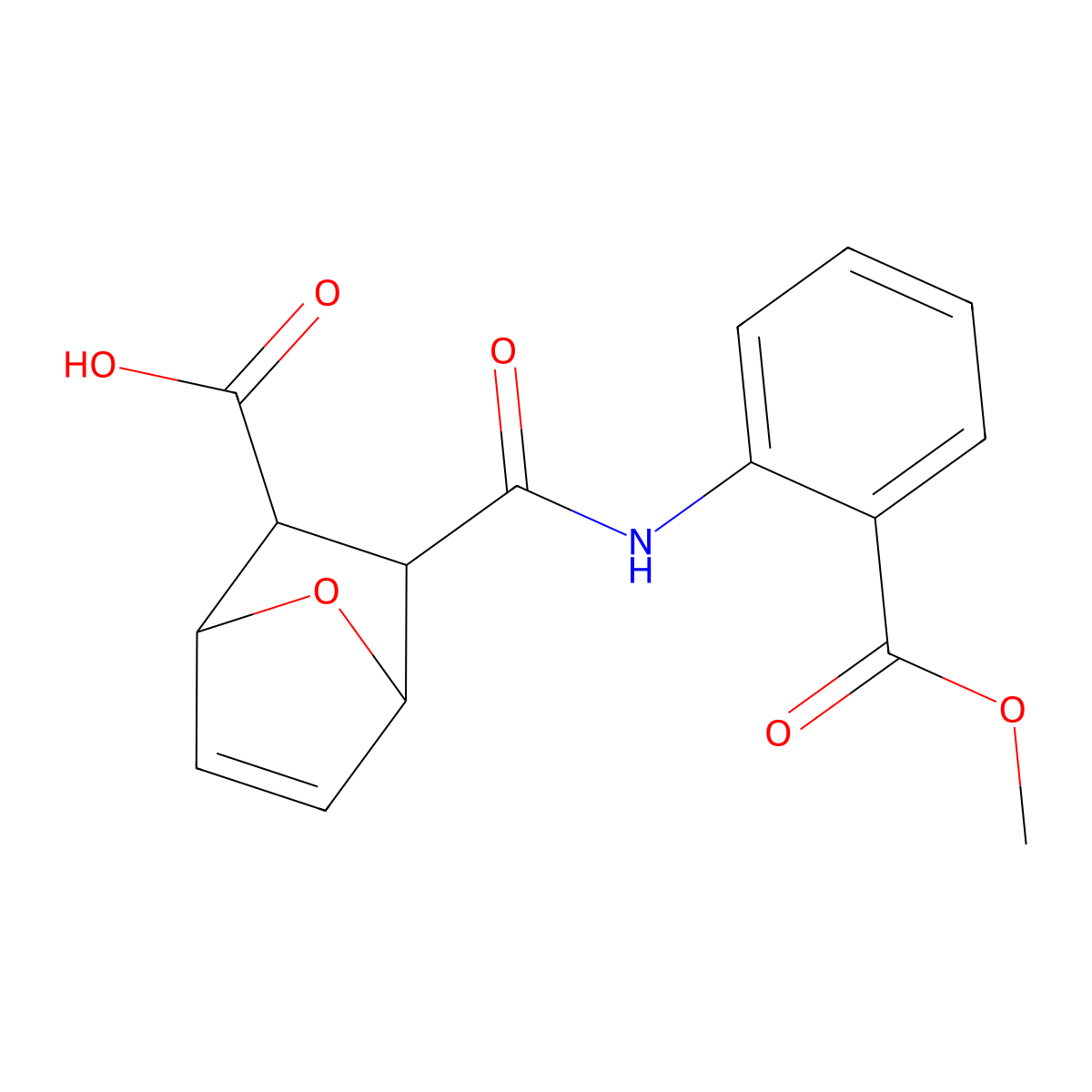 3-{[2-(Methoxycarbonyl)anilino]carbonyl}-7-oxabicyclo[2.2.1]hept-5-ene-2-carboxylic acid molecular structure, CAS 489409-75-8