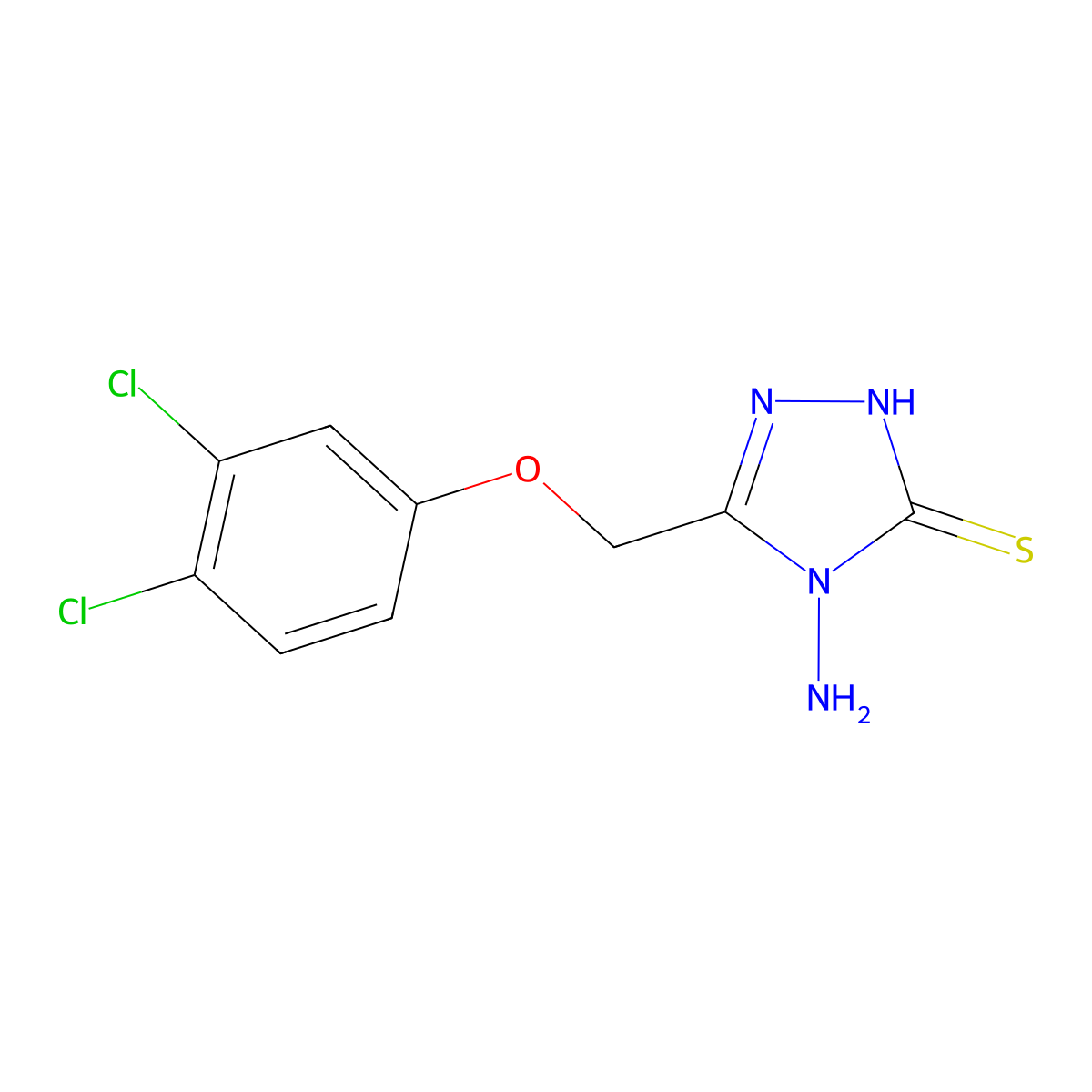 4-amino-3-[(3,4-dichlorophenoxy)methyl]-1H-1,2,4-triazole-5-thione molecular structure, CAS 489412-91-1