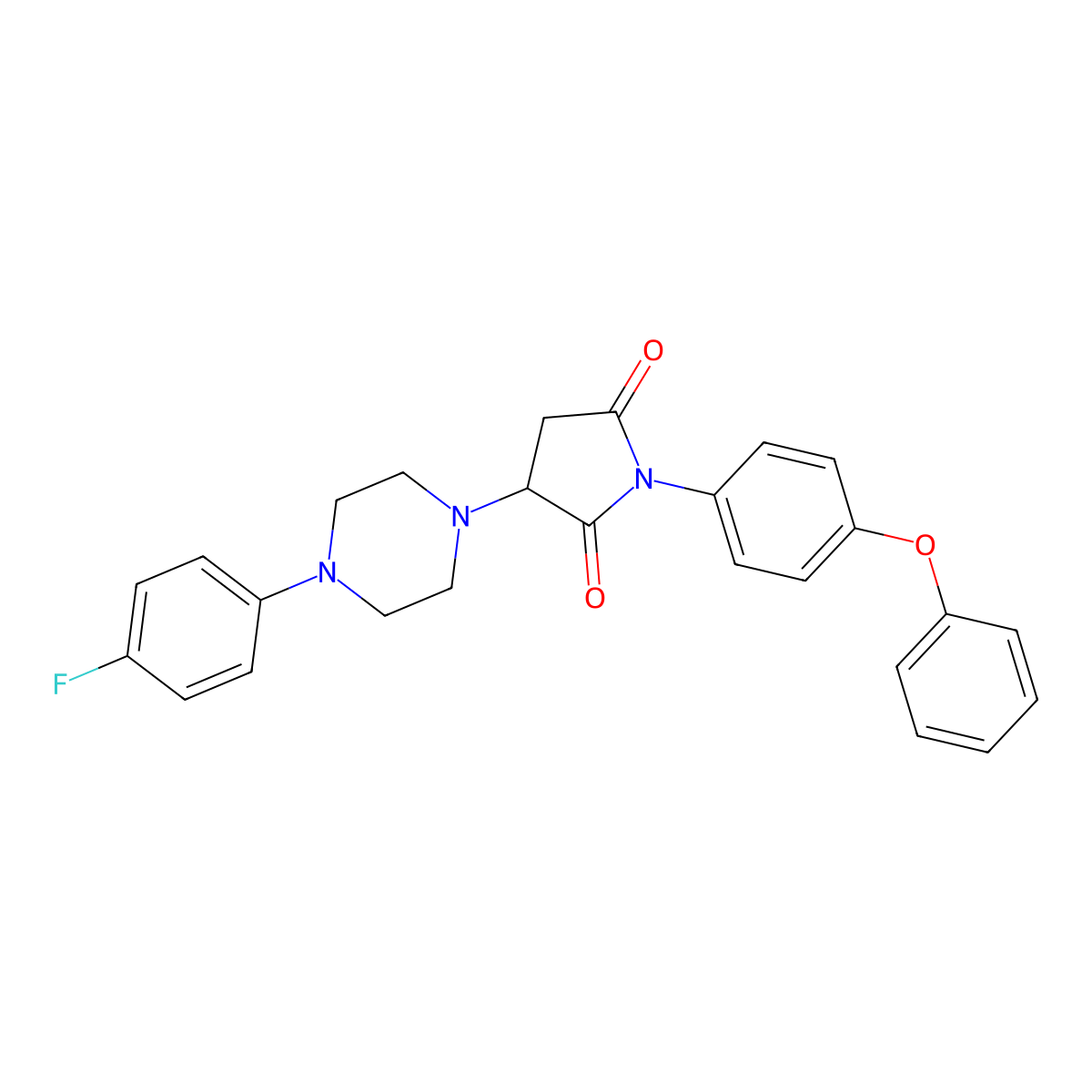 3-[4-(4-Fluorophenyl)piperazin-1-yl]-1-(4-phenoxyphenyl)pyrrolidine-2,5-dione molecular structure, CAS 489413-36-7