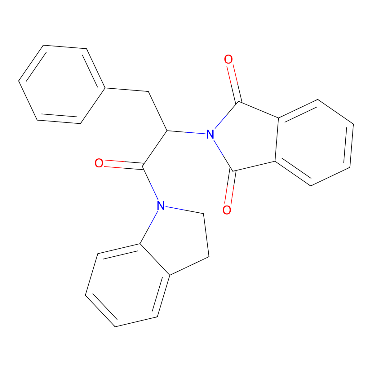 2-[1-Benzyl-2-(2,3-dihydro-indol-1-yl)-2-oxo-ethyl]-isoindole-1,3-dione molecular structure, CAS 489413-43-6