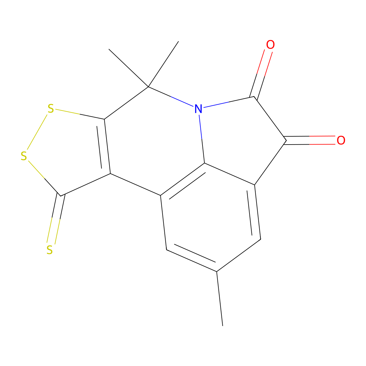 2,7,7-Trimethyl-10-thioxo-7,10-dihydro[1,2]dithiolo[3,4-c]pyrrolo[3,2,1-ij]quinoline-4,5-dione molecular structure, CAS 489413-93-6