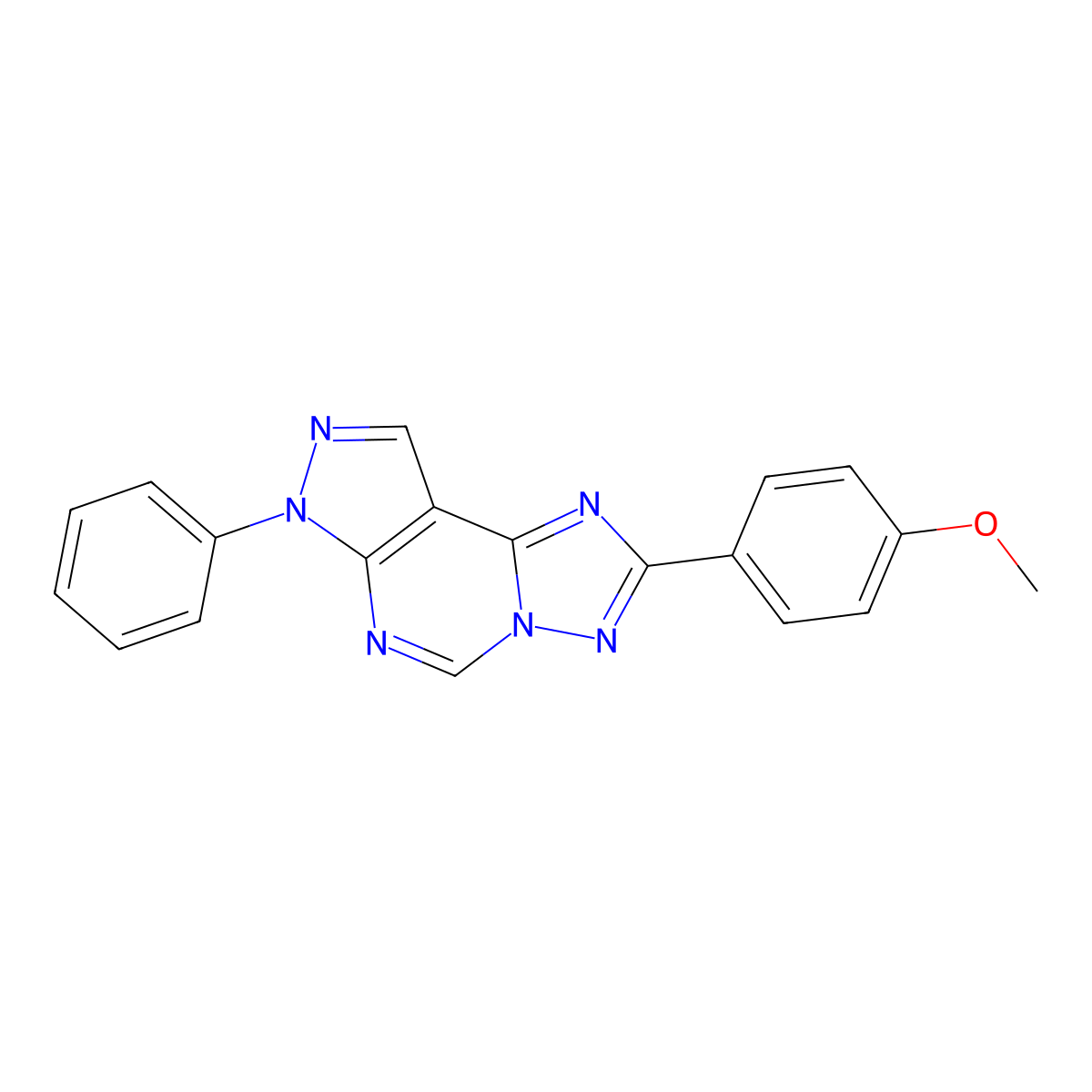 2-(4-methoxyphenyl)-7-phenyl-7H-pyrazolo[4,3-e][1,2,4]triazolo[1,5-c]pyrimidine molecular structure, CAS 489414-17-7