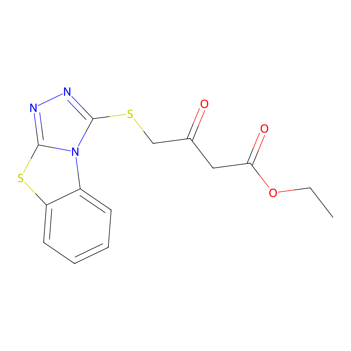 Ethyl 3-oxo-4-([1,2,4]triazolo[3,4-b][1,3]benzothiazol-1-ylsulfanyl)butanoate molecular structure, CAS 489415-39-6