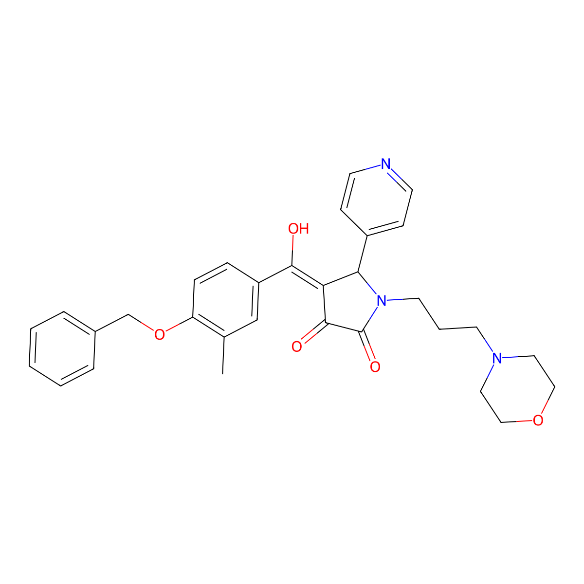 4-(4-(benzyloxy)-3-methylbenzoyl)-3-hydroxy-1-(3-morpholinopropyl)-5-(pyridin-4-yl)-1,5-dihydro-2H-pyrrol-2-one molecular structure, CAS 489415-96-5