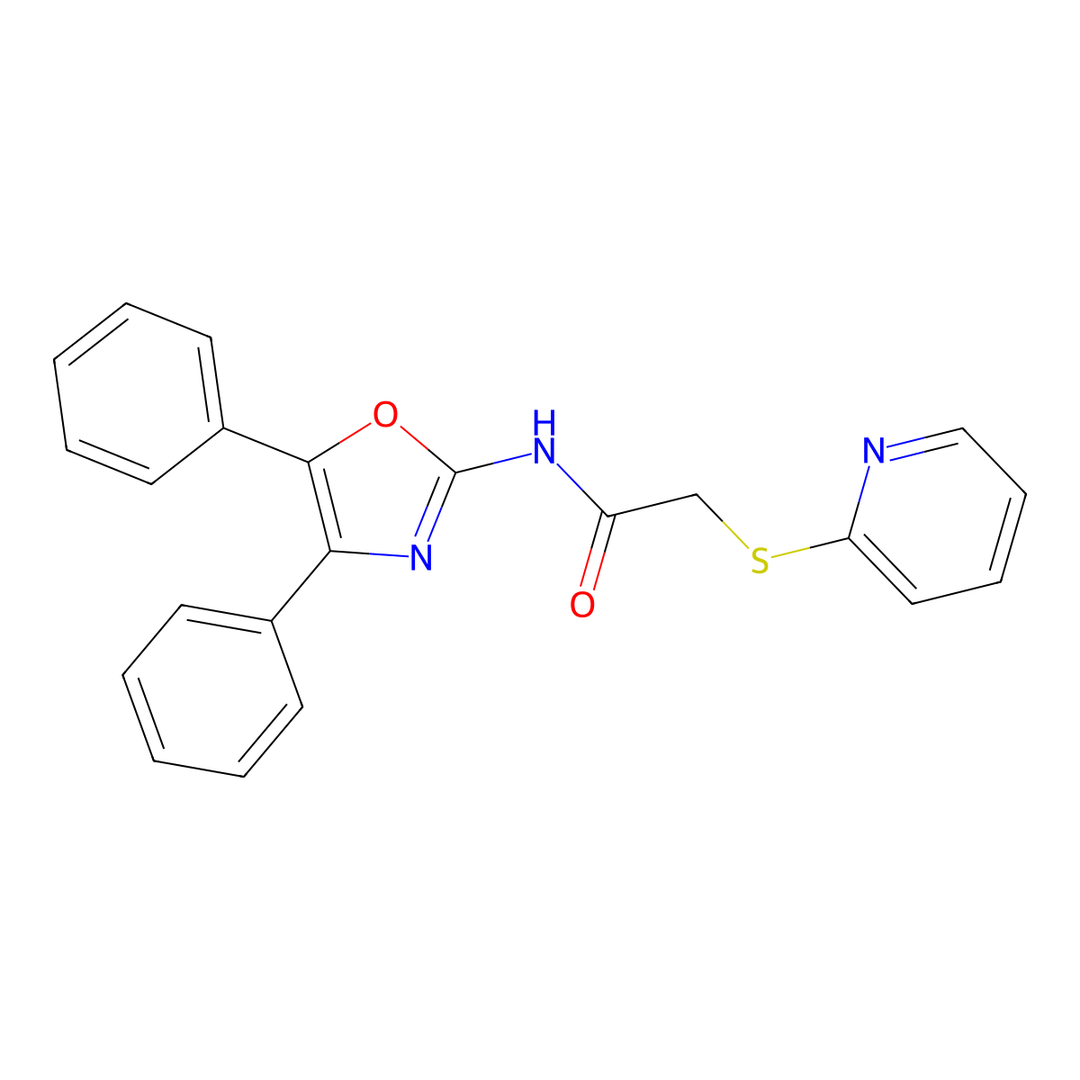 N-(4,5-diphenyl-1,3-oxazol-2-yl)-2-(pyridin-2-ylsulfanyl)acetamide molecular structure, CAS 489416-47-9