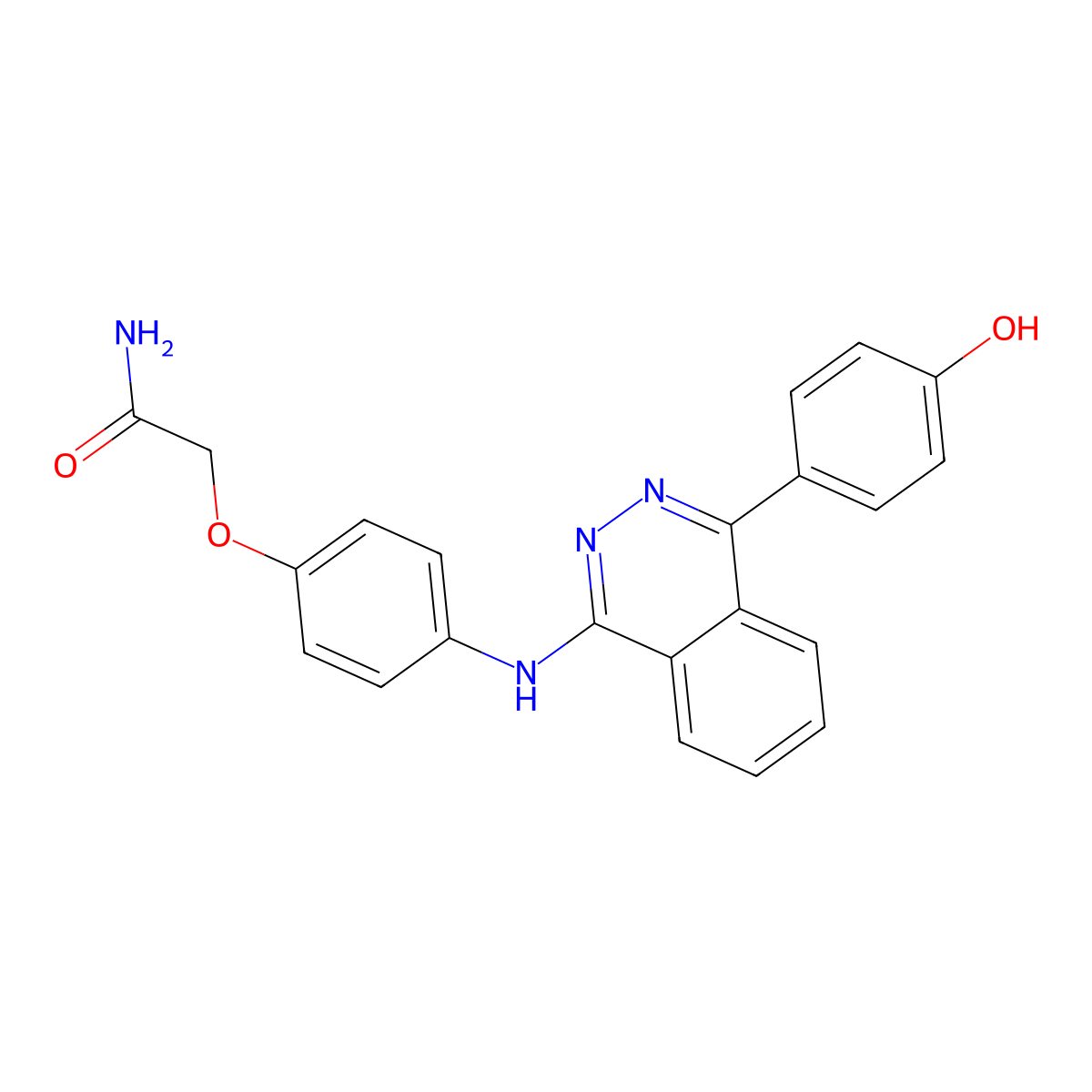2-(4-{[4-(4-Hydroxyphenyl)phthalazin-1-yl]amino}phenoxy)acetamide molecular structure, CAS 489416-53-7
