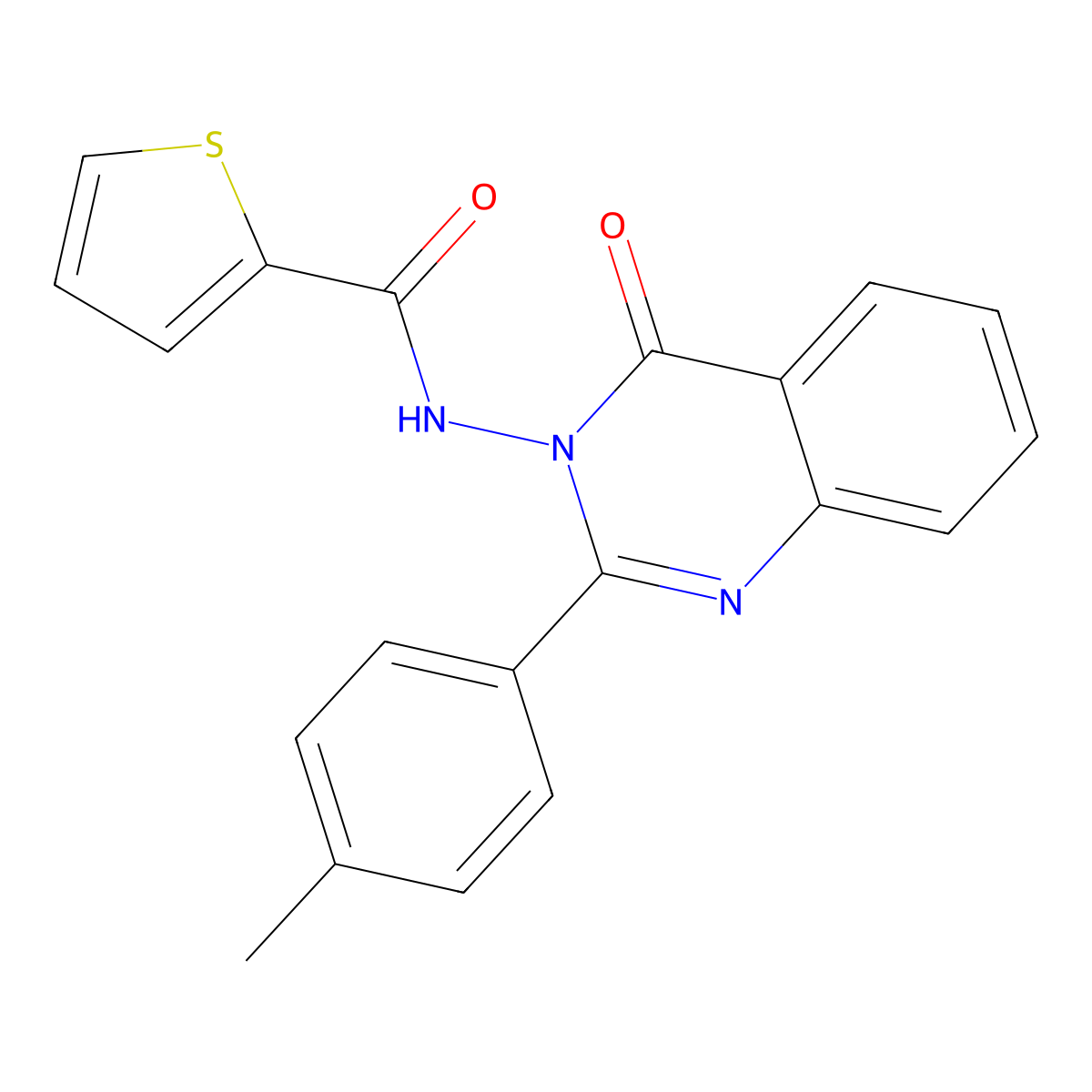 N-[2-(4-methylphenyl)-4-oxoquinazolin-3(4H)-yl]thiophene-2-carboxamide molecular structure, CAS 489417-18-7