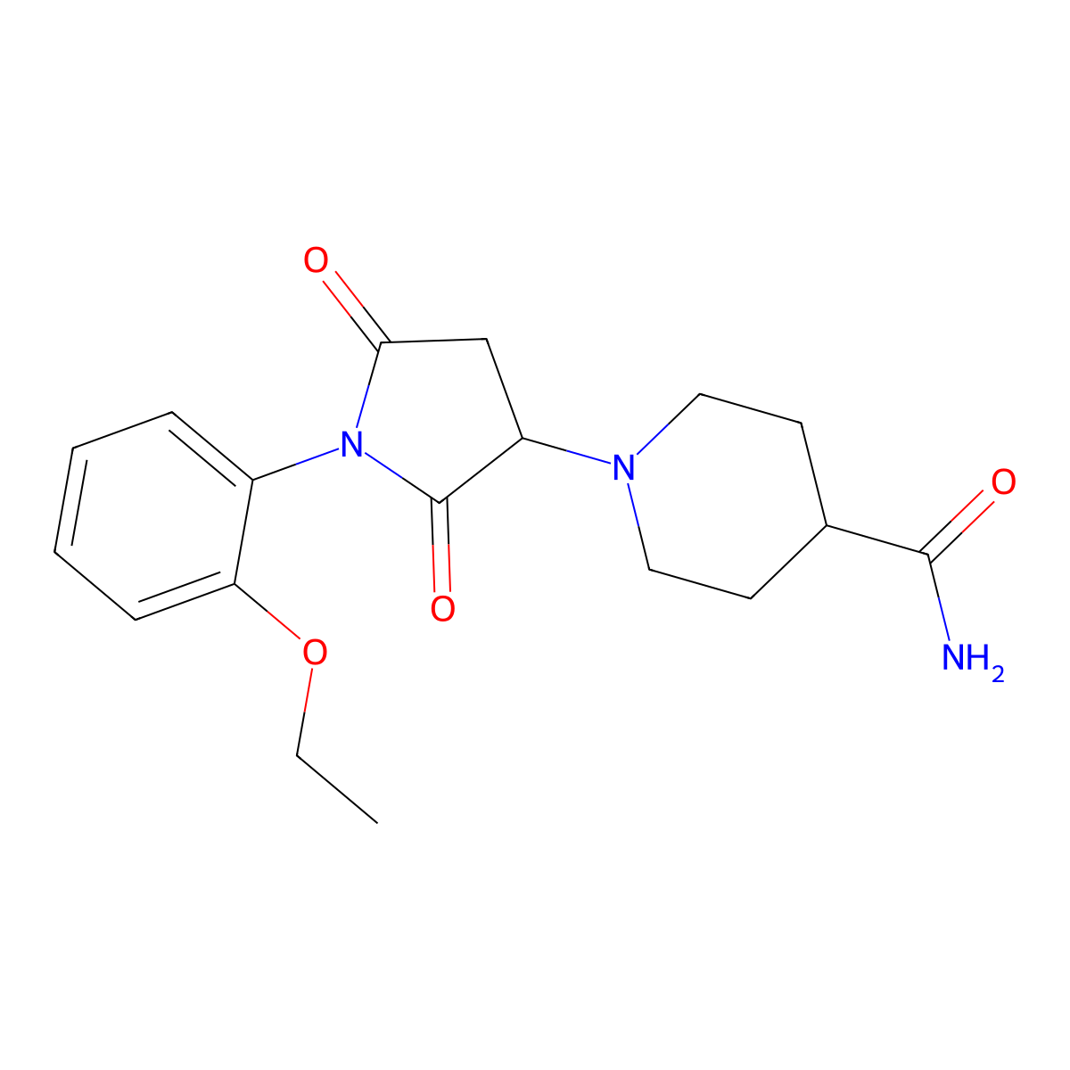 1-[1-(2-Ethoxyphenyl)-2,5-dioxopyrrolidin-3-yl]piperidine-4-carboxamide molecular structure, CAS 489421-49-0